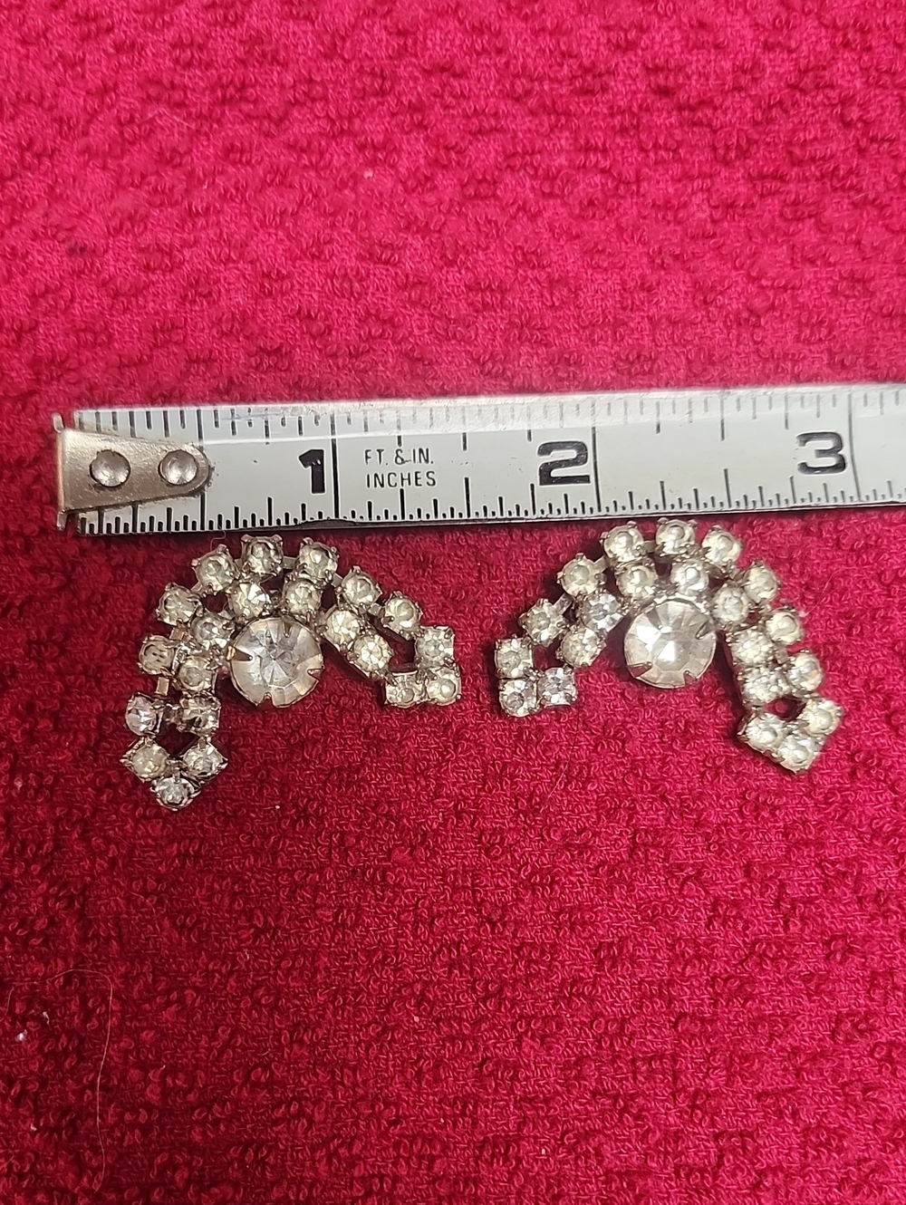 2 Vintage Crystal Rhinestone Brooches